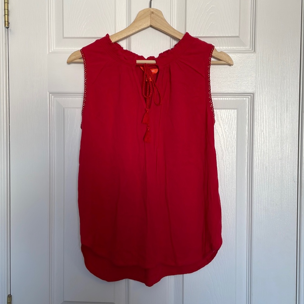 Joe Fresh red tie neck tank top